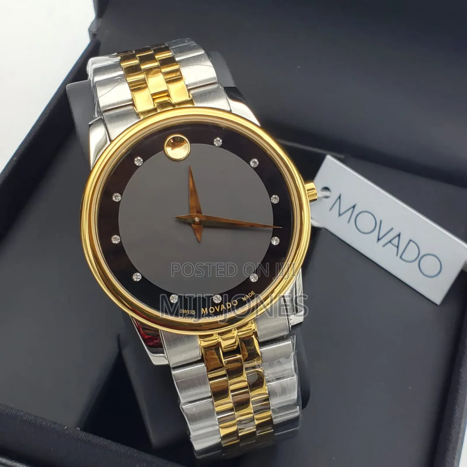 "Men's Movado Inspired Two-Tone Chain Watch