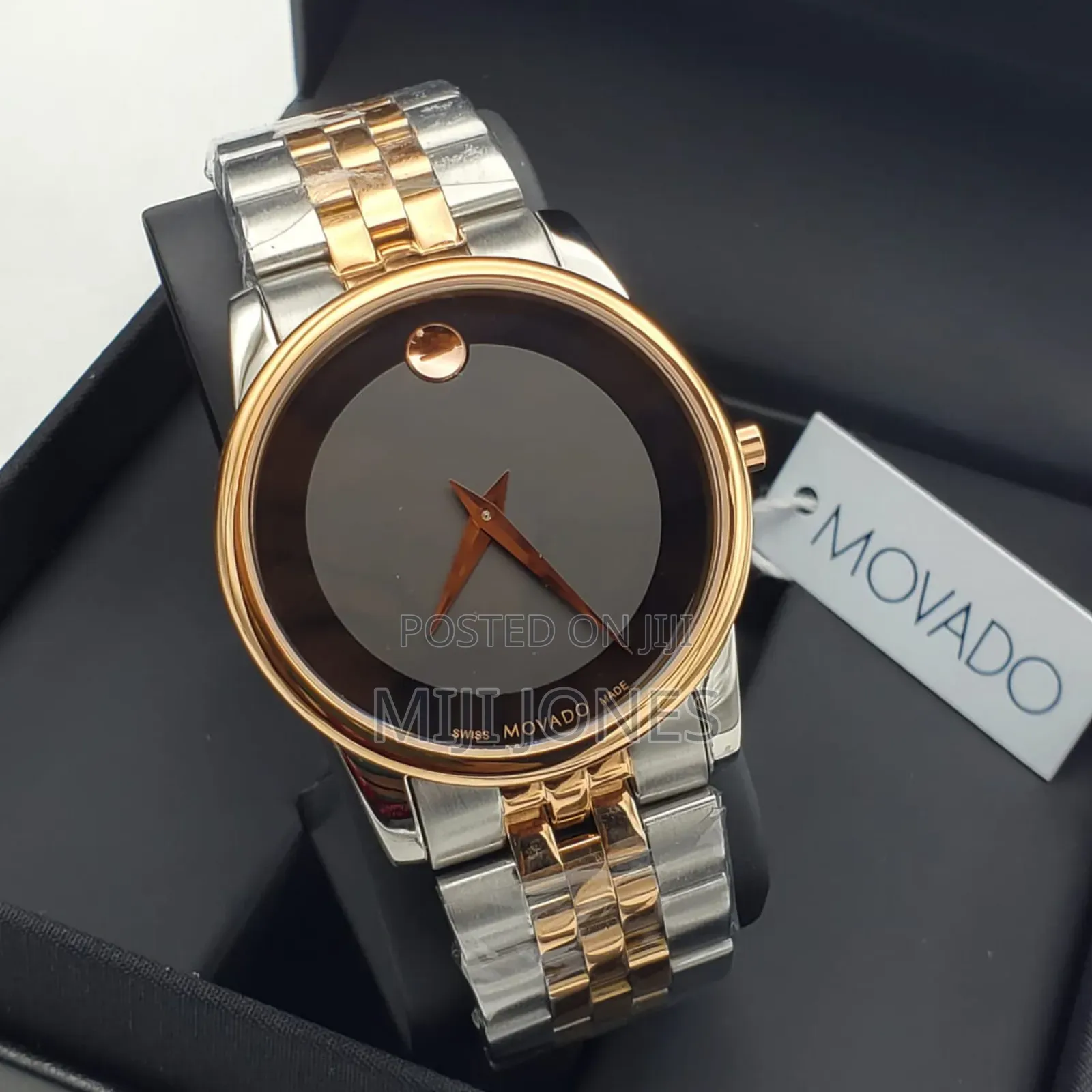 "Men's Movado Inspired Two-Tone Chain Watch