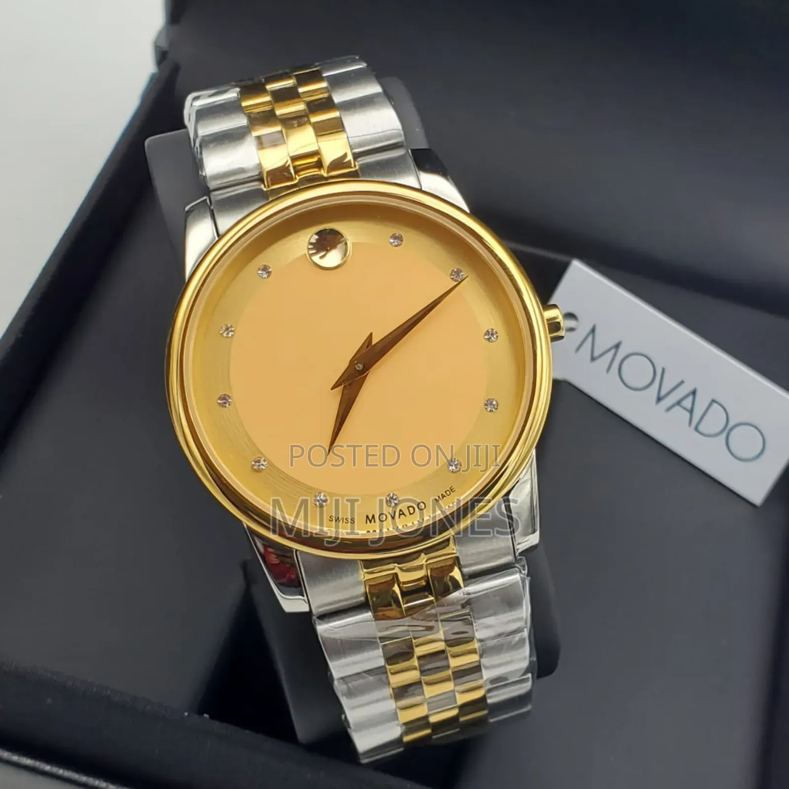 "Men's Movado Inspired Two-Tone Chain Watch