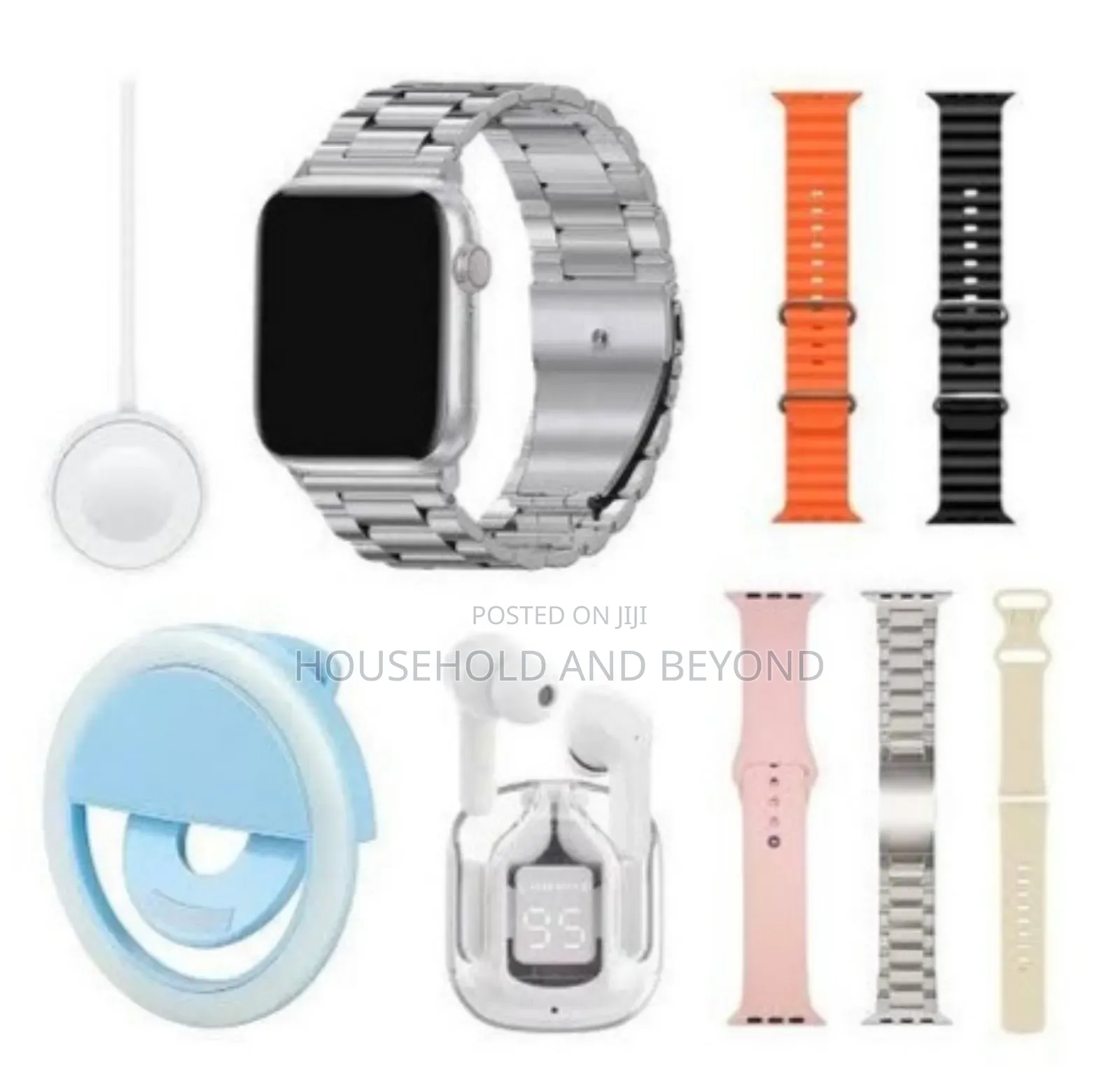 D97 Plus - 7 in 3 Set Smart Watch (Selfie Ringlight, Earbud)