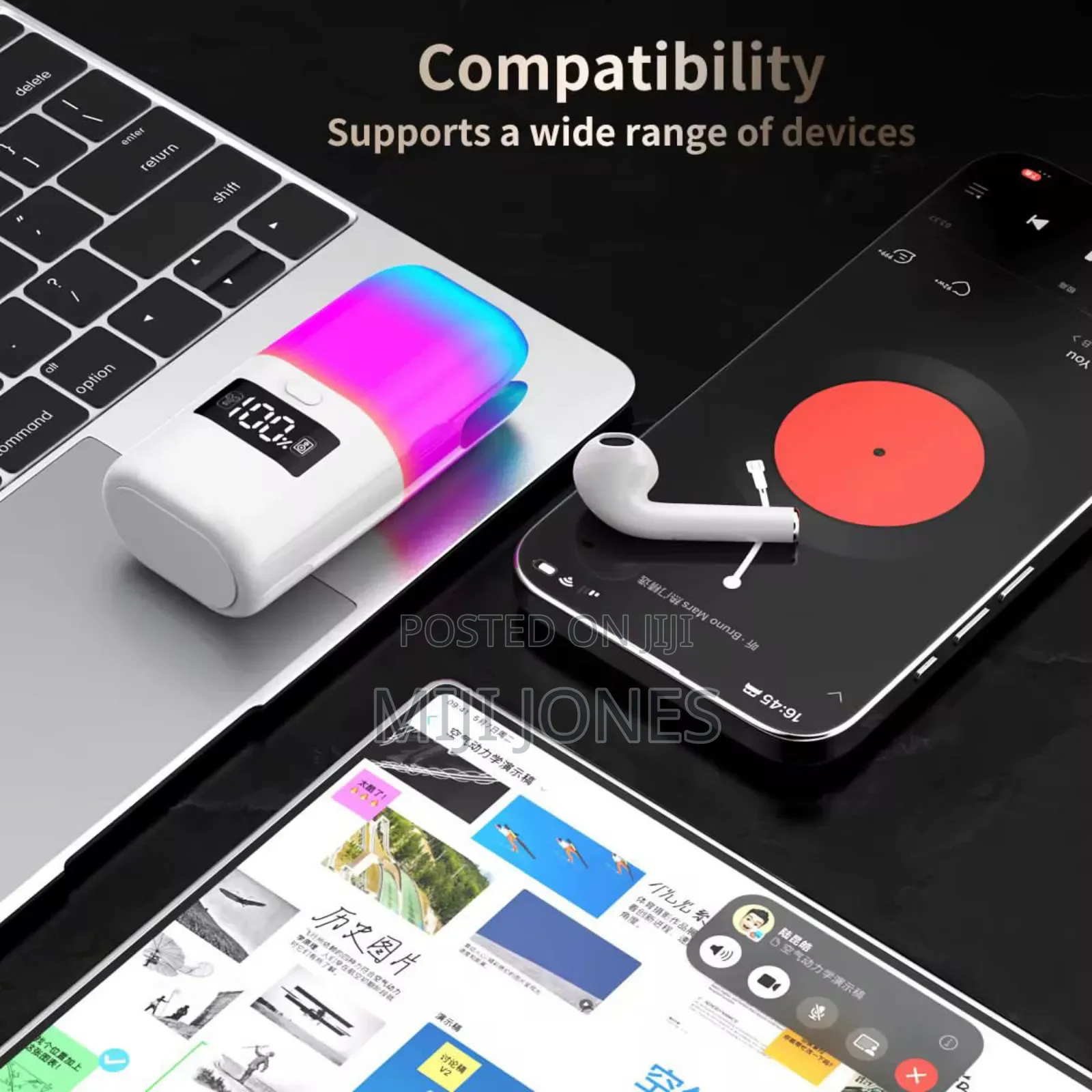 "Tf23 Box Hifi Wireless Speaker Earbuds W/ Light"