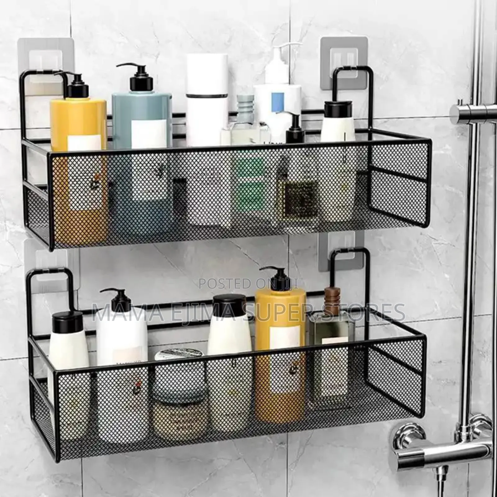 Wall-Mounted Bathroom Shelf No Drill Shower Shampoo Organ