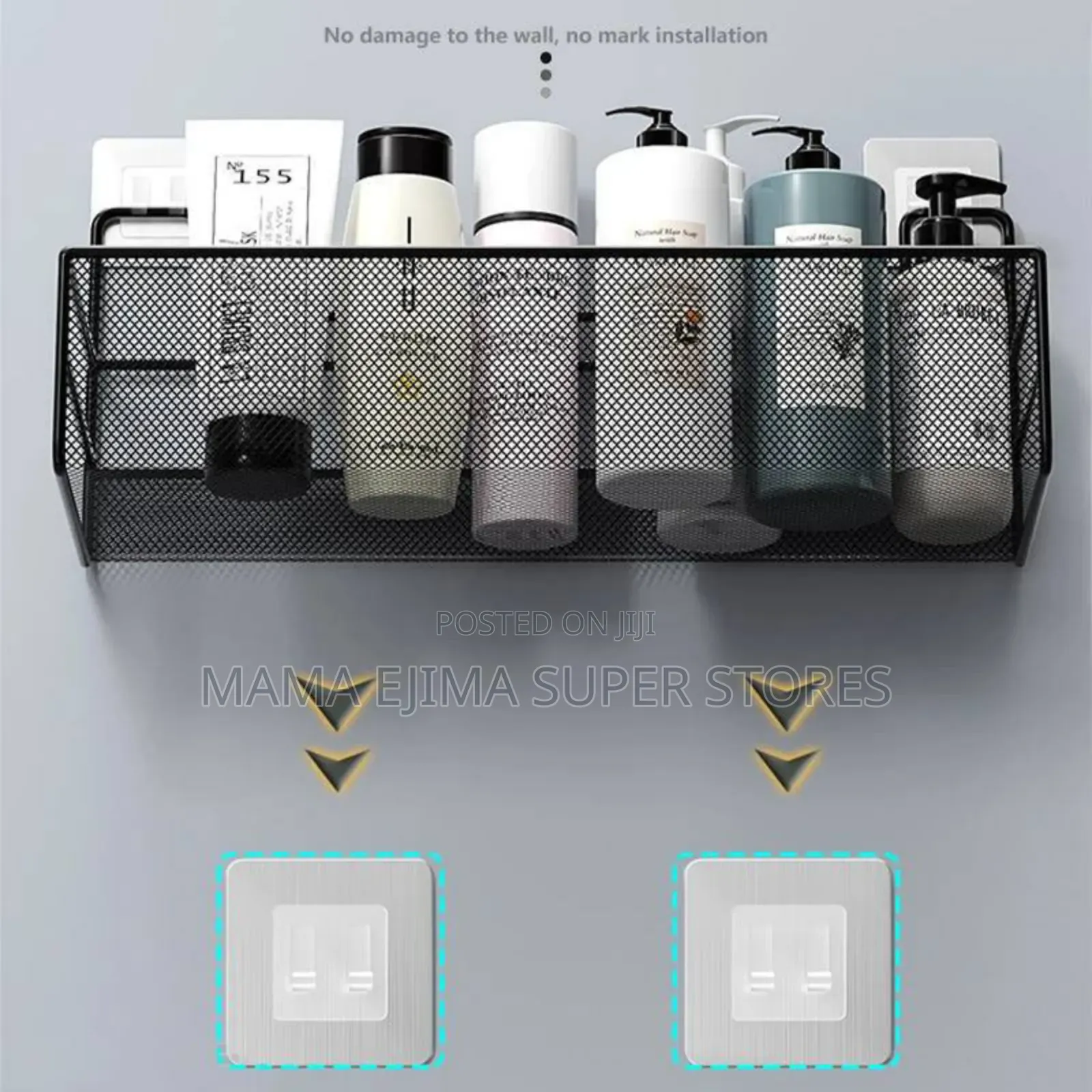 Wall-Mounted Bathroom Shelf No Drill Shower Shampoo Organ
