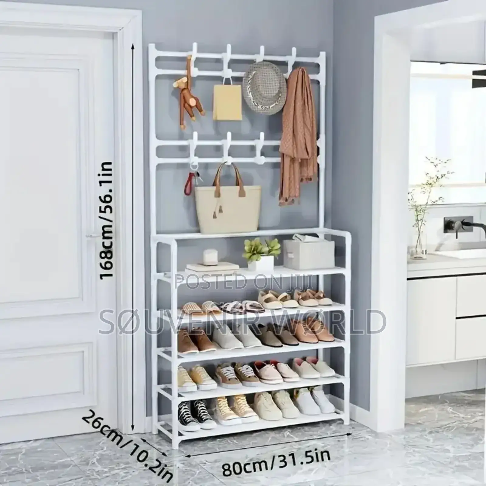 80x26x153cm).5 Layers Hat and Shoe Rack
