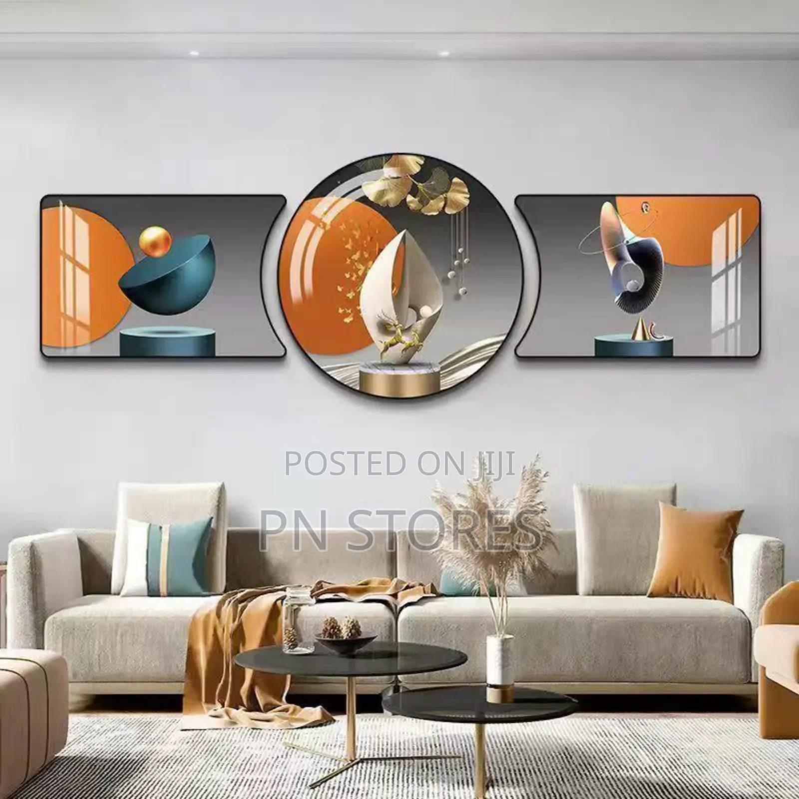 Hd 3in1 Abstract Wall Art Canvas Frame With Tempered Glass
