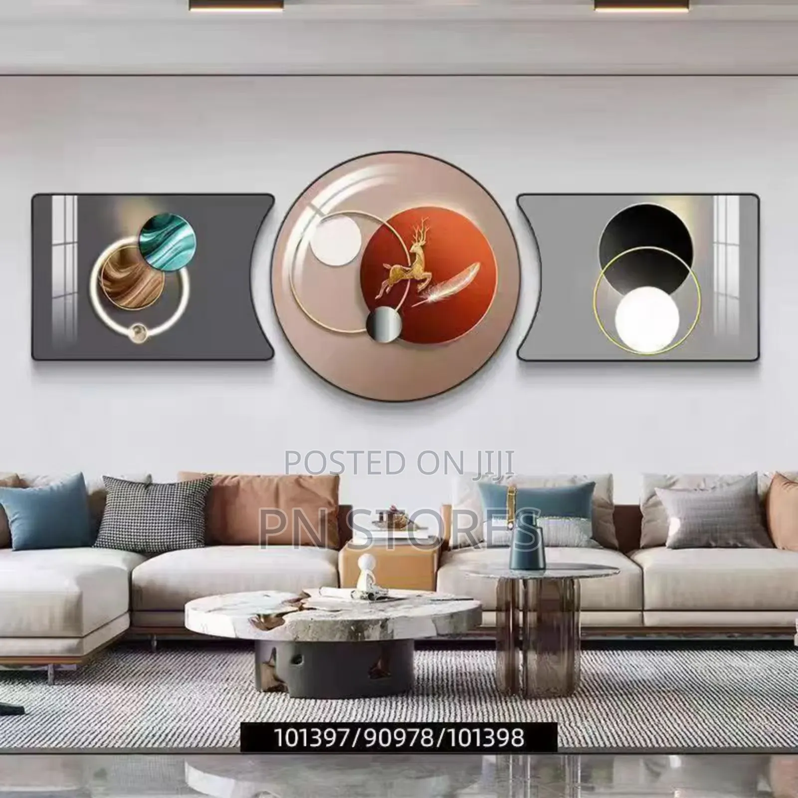 Hd 3in1 Abstract Wall Art Canvas Frame With Tempered Glass