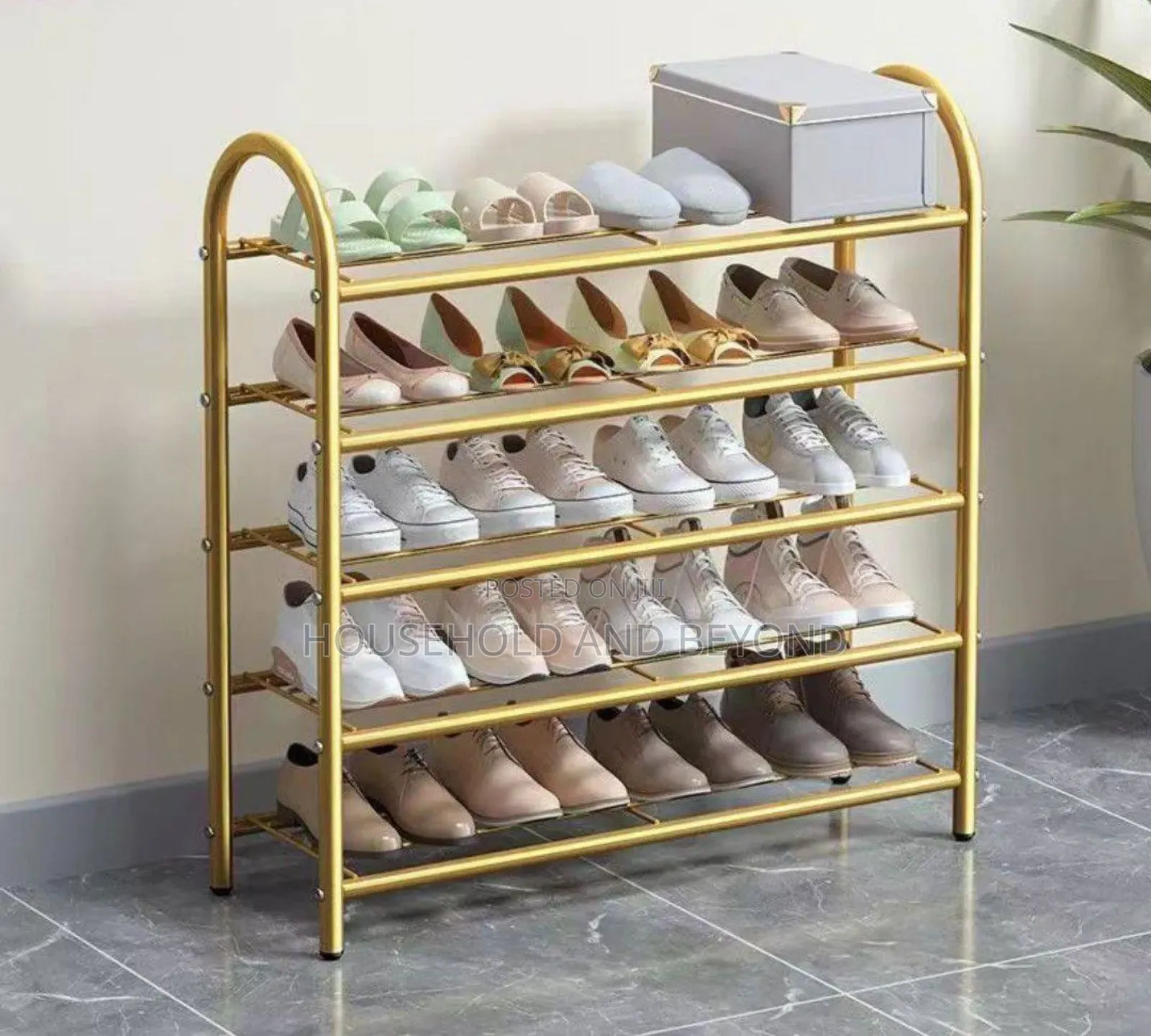 5 Layer Quality Golden Shoe Rack