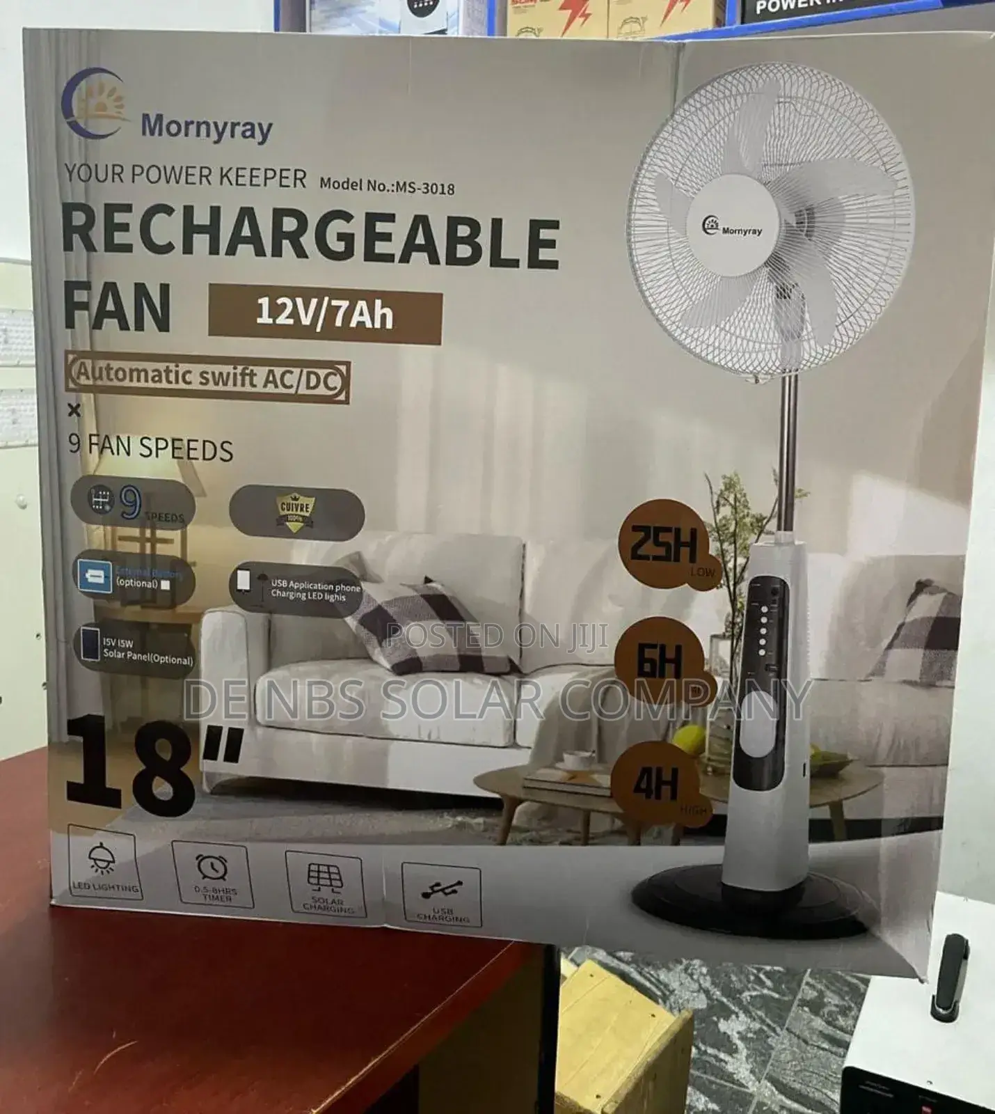 16inches Dc/Ac Mornyray Rechargeable Fan