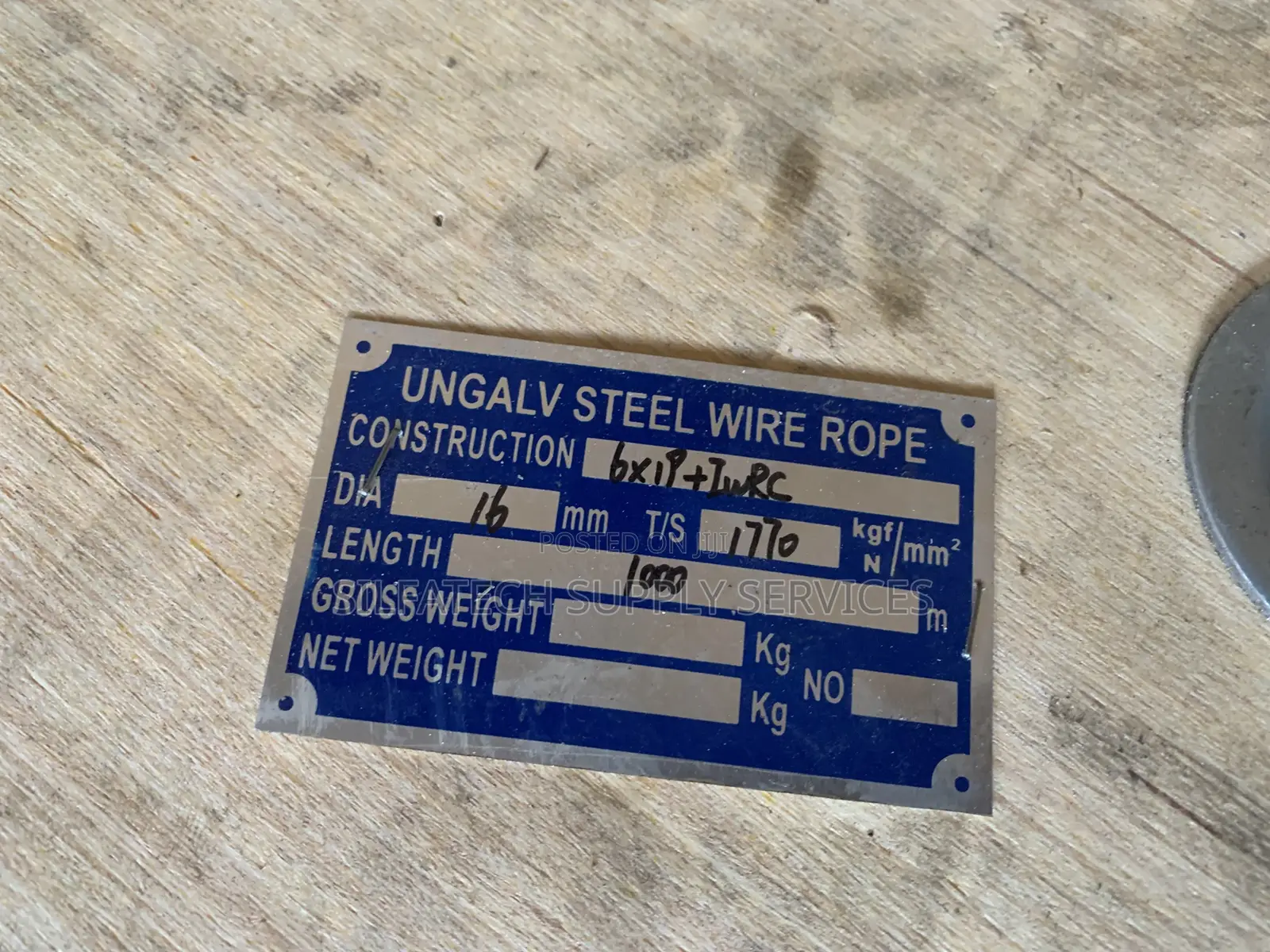 16mm Black Steel Core Wire Rope