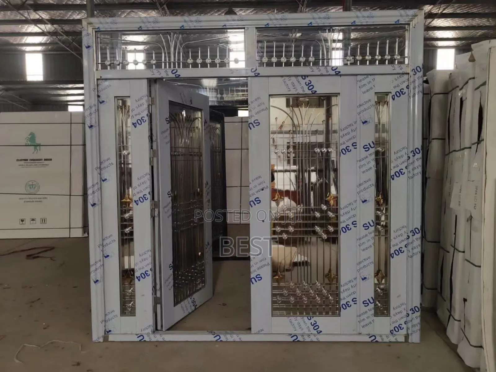 Glass Full Double Doors 9ft Height By 8ft Wide