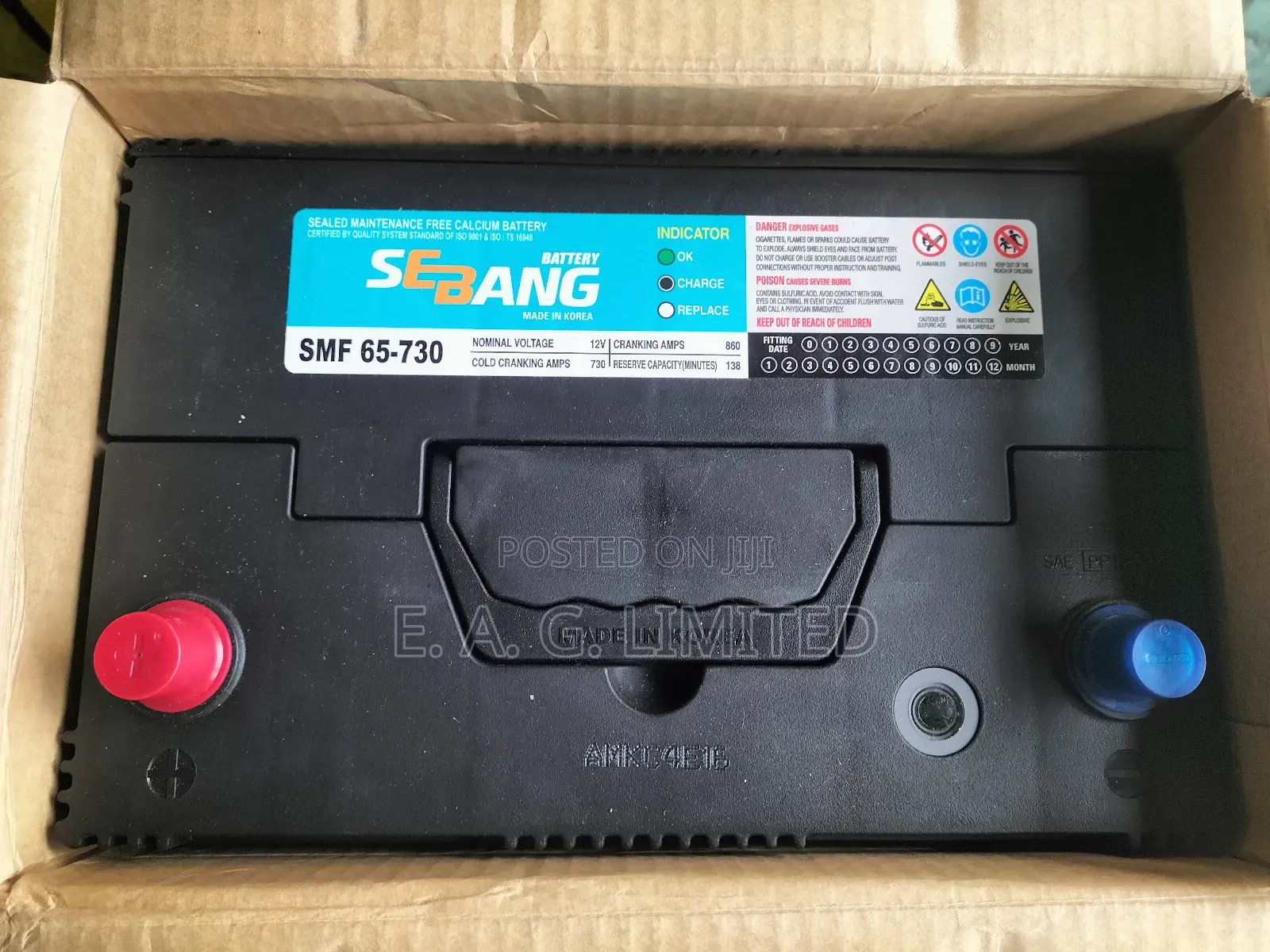 Sebang SMF 65-730 Car Battery, Ford Edge Etc. Made in Korea