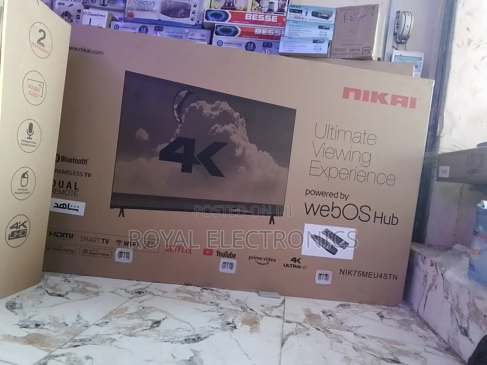 Brand New Nikai 75 Inch Uhd 4k Smart Digital Frameless Tv