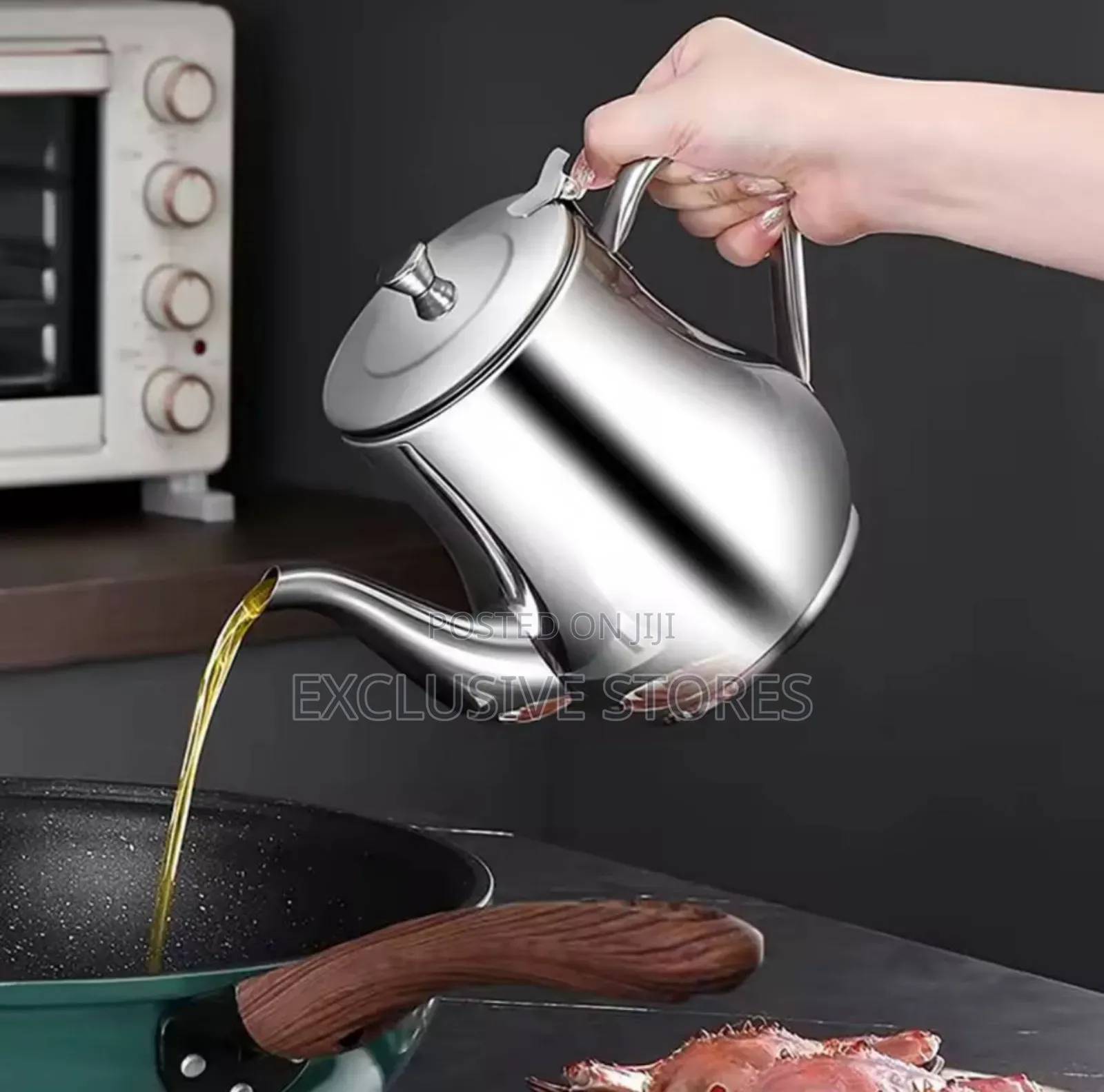 1pc Household Stainless Steel Oil Pot With Filter