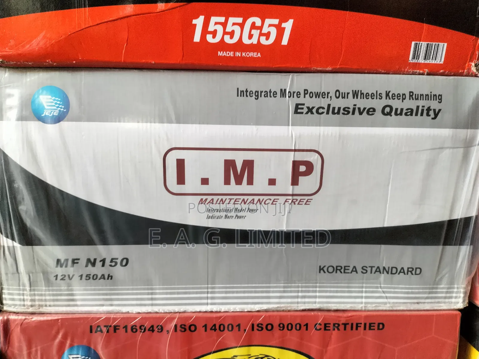 I.M.P. 150ah Maintenance Free Battery, Korean Standard.