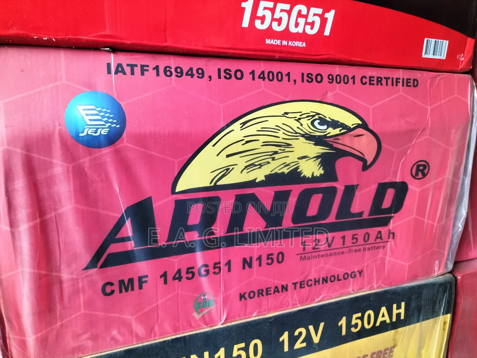 Arnold 12v 150ah Cmf145g51 N150 Battery. Korean Technology.