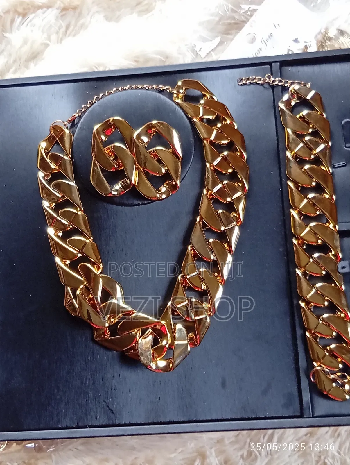 A 3 - Set Classic Bold Golden Jewelry