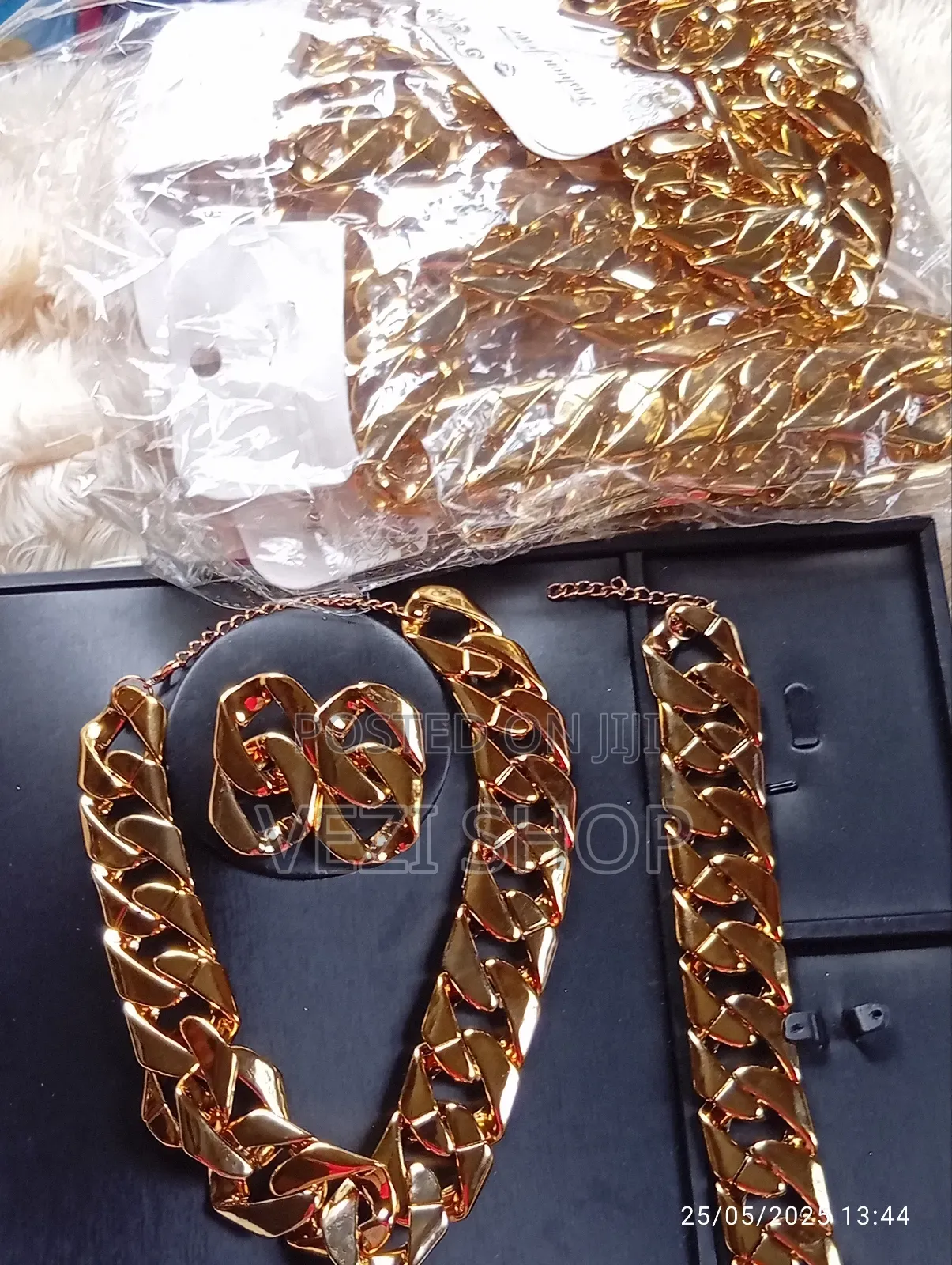 A 3 - Set Classic Bold Golden Jewelry