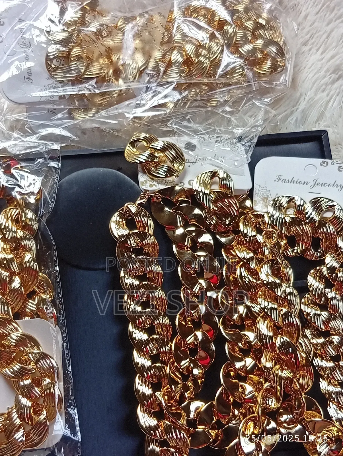 A 3 - Set Classic Bold Golden Jewelry