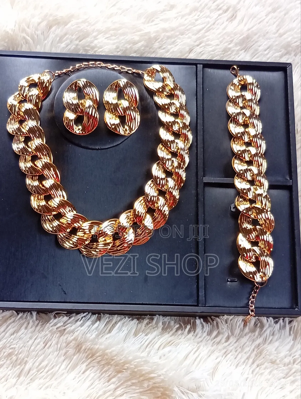 3 - Set Gold Plated Women's Acrylic Necklace Earrings Sets