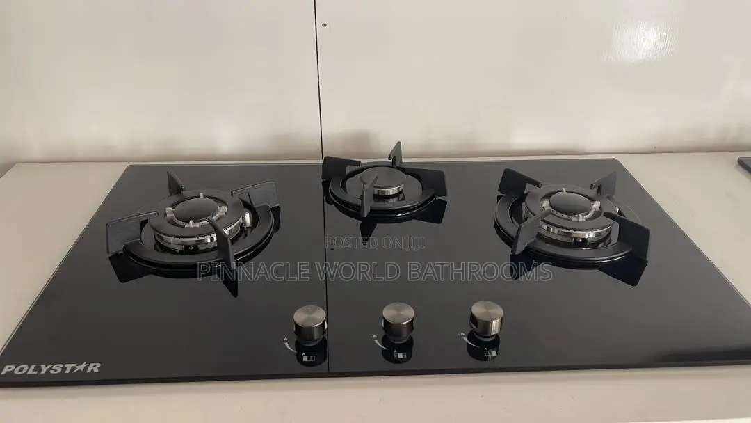 Polystar 3 Burner Inbuilt Gashob With 8mm Real Thickness