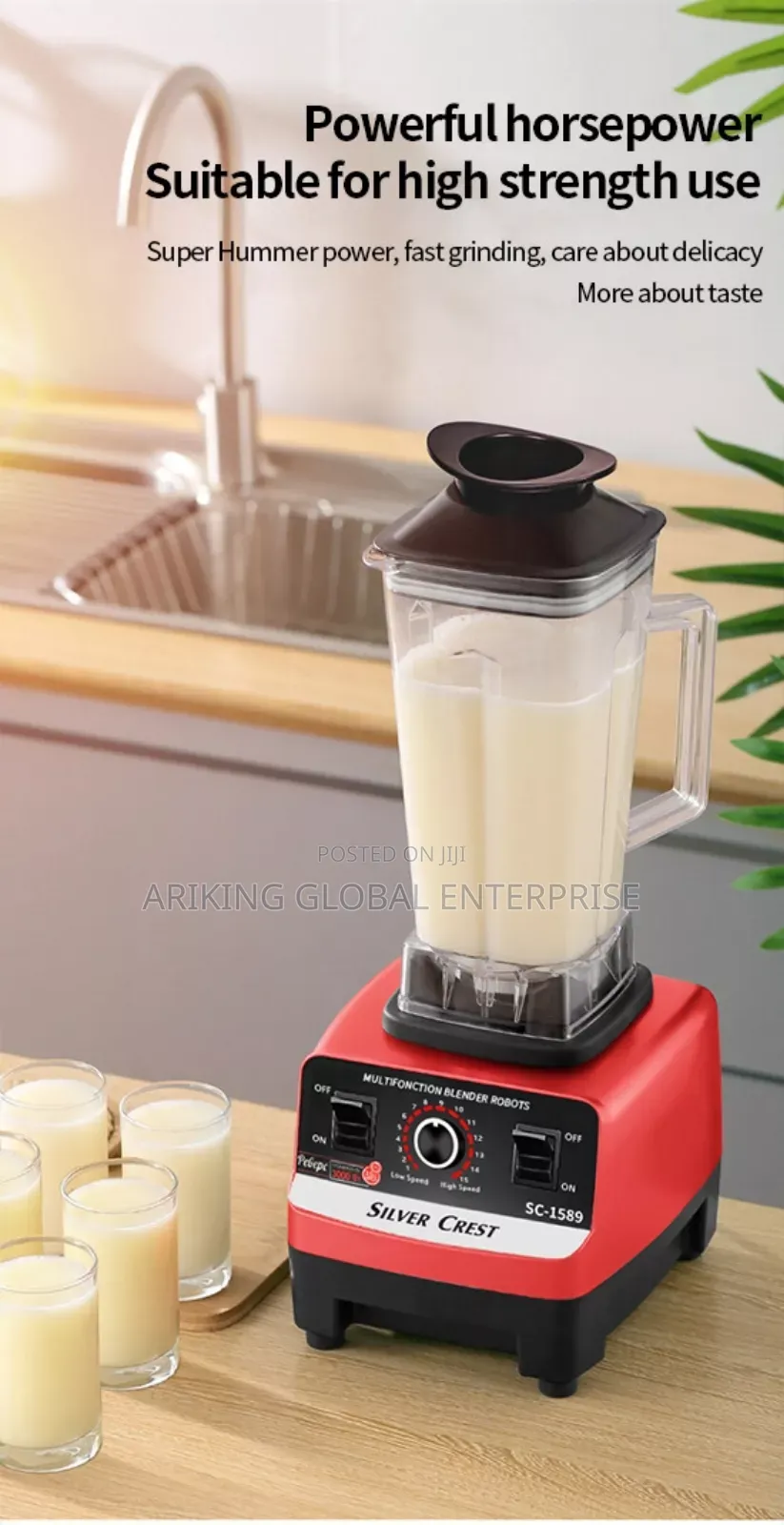 Silver Crest 2l Food Crusher Blender With 2 Jar