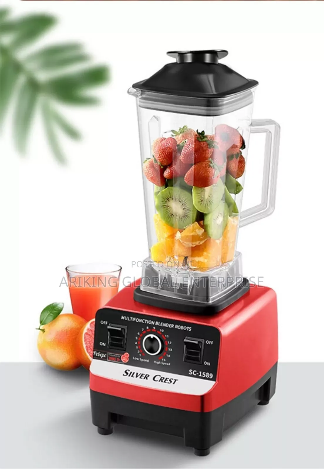 Silver Crest 2l Food Crusher Blender With 2 Jar