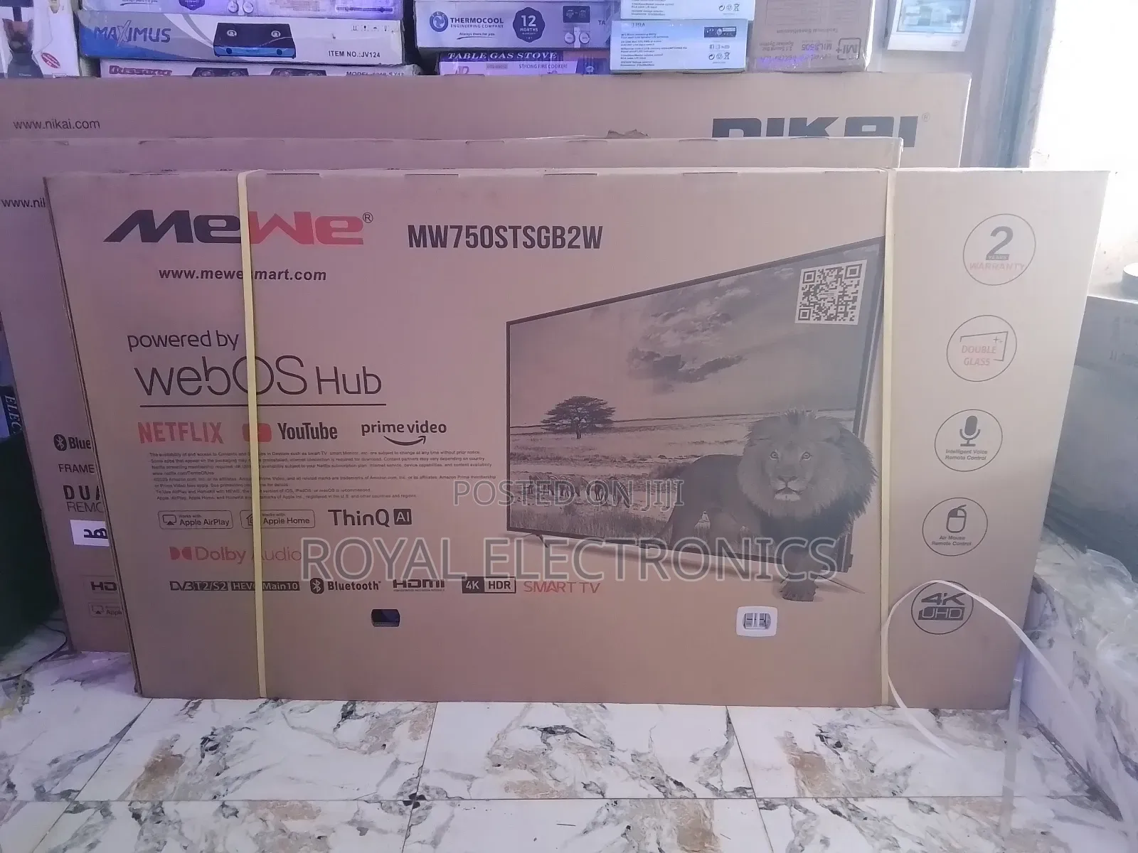 Brand New Mewe 75 Inches Smart 4k Uhd Led Double Glass Bt Tv