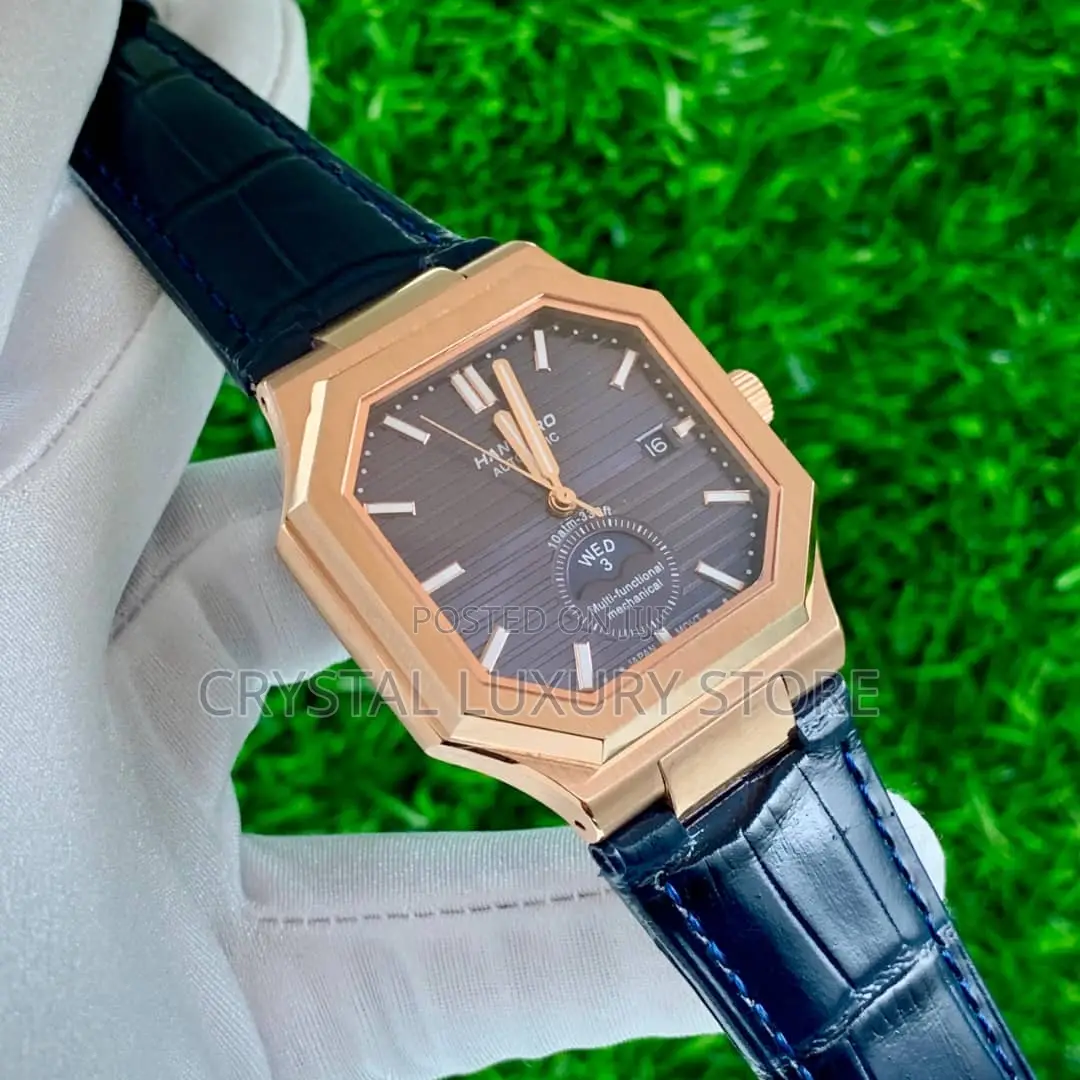 Hanboro Quality Luxury Men Genuine Leather Wristwatch