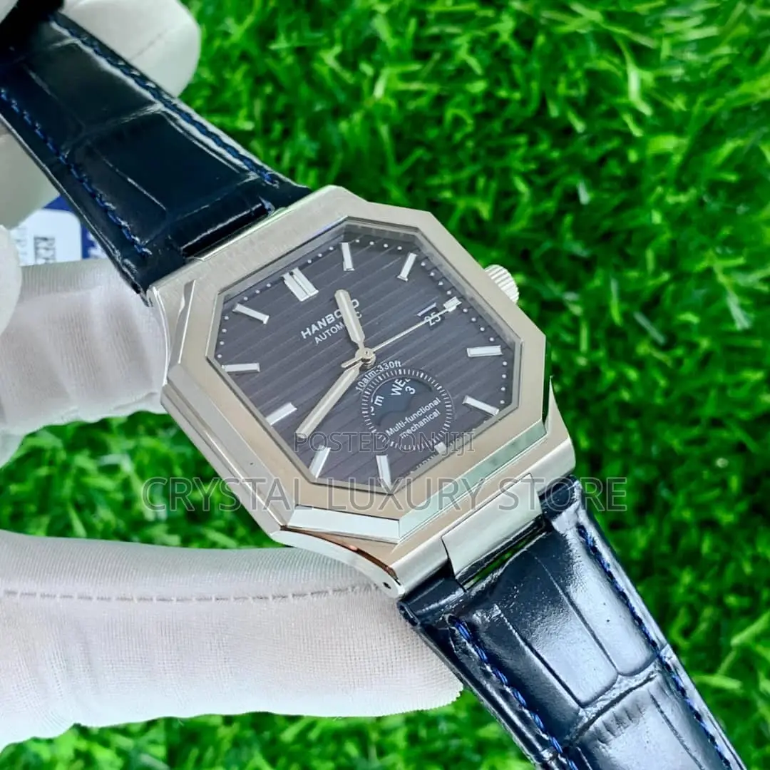 Hanboro Quality Luxury Men Genuine Leather Wristwatch
