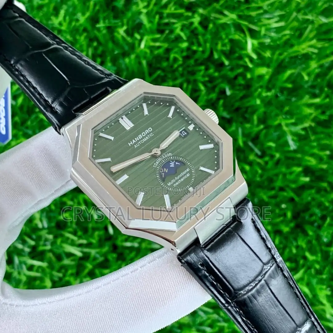 Hanboro Quality Luxury Men Genuine Leather Wristwatch