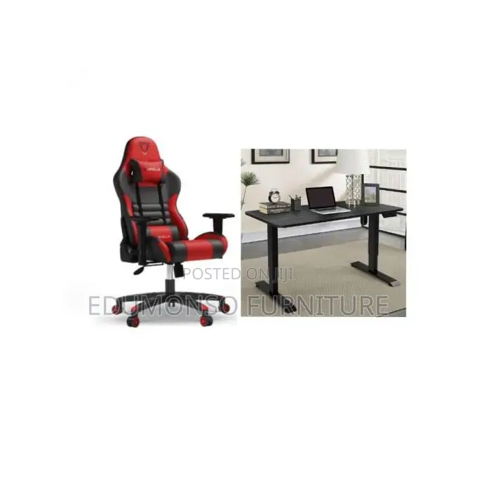 Adjustable Computer Desk + Executive Gaming Chair