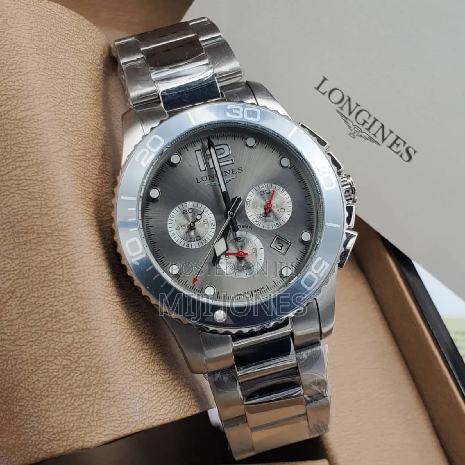 Longines Inspired Automatic Chronograph Watch - Silver Chain