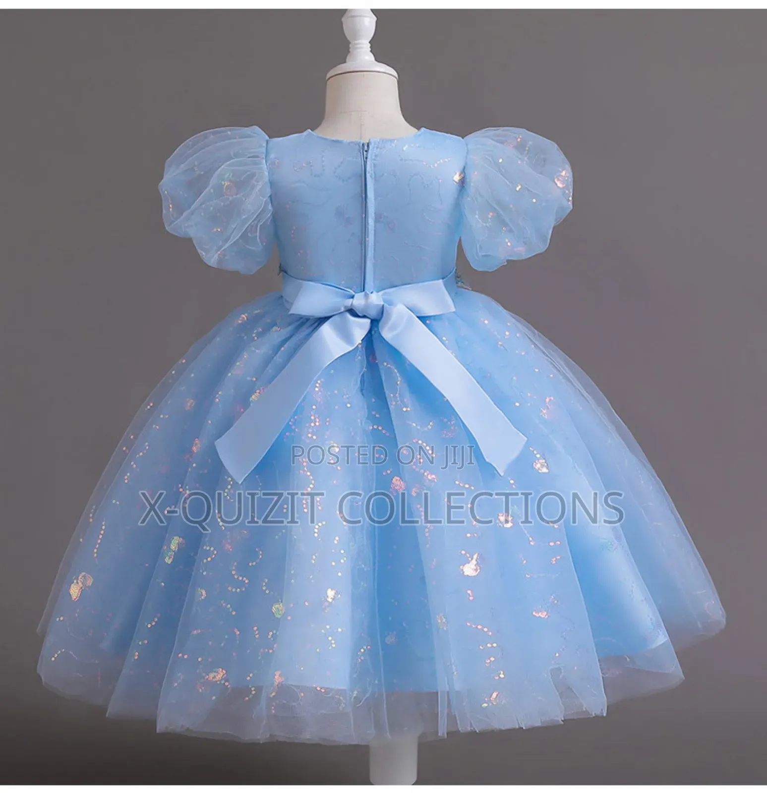 Glittery Puff Sleeve Dress (3yrs-8yrs)