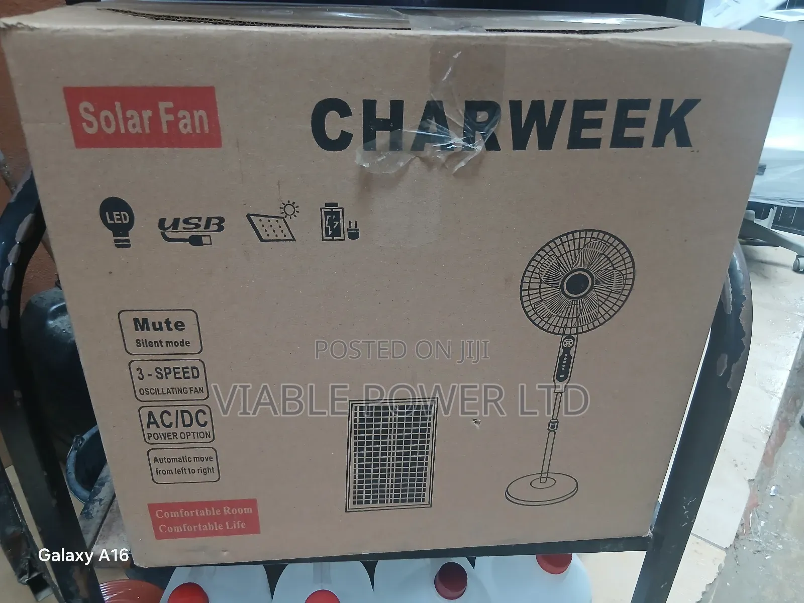 Charweek Ac and Dc Solar Standing Fan