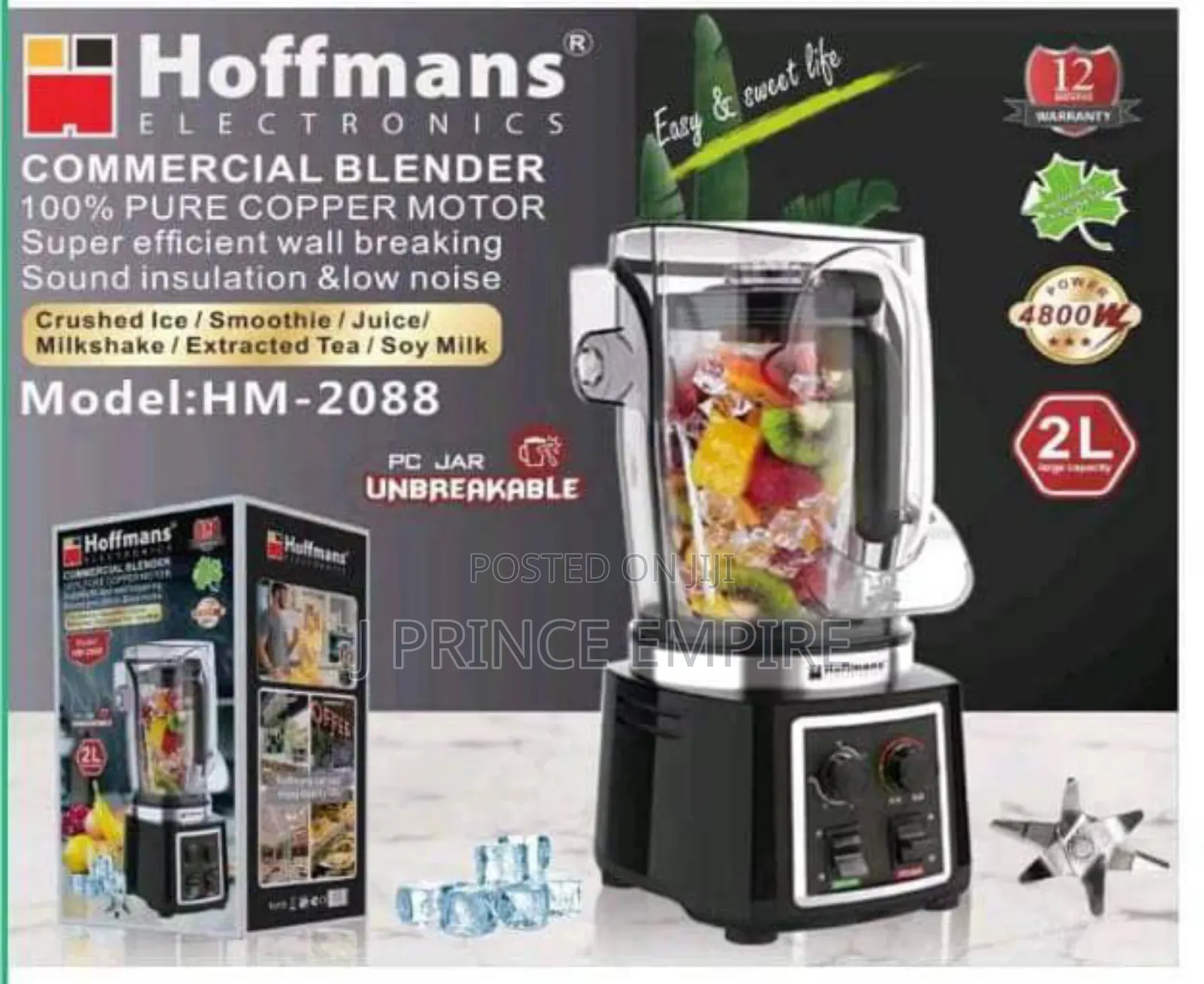 Hoffmans Sound Proof Digital Blender and Grinder -4800w -2l