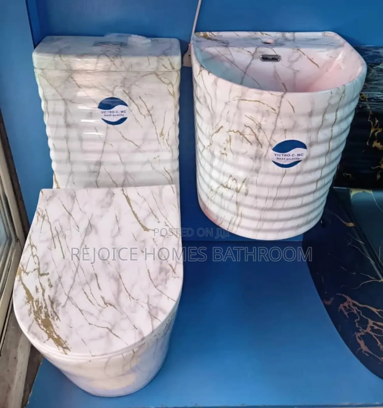 England Marble-Design Wc Toilet Wash Basin Set