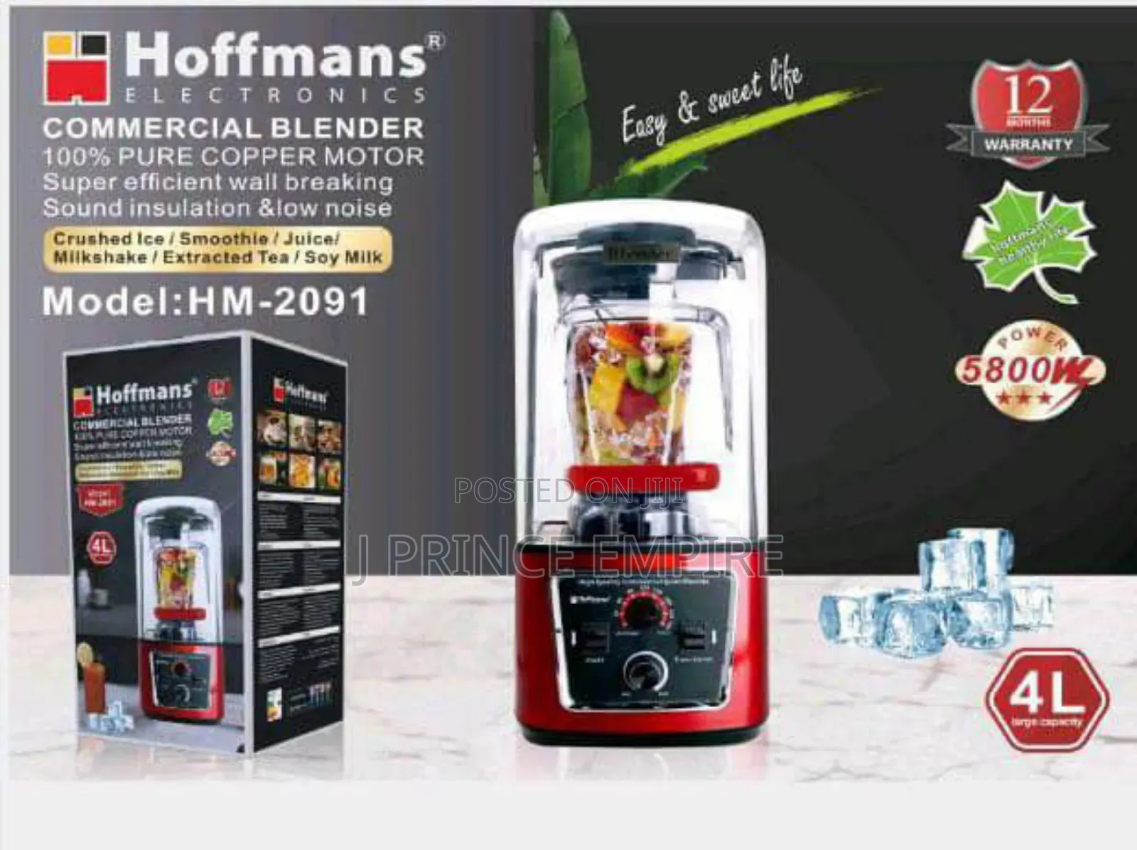 Hoffmans Sound Proof Digital Blender and Grinder -5800w -2l