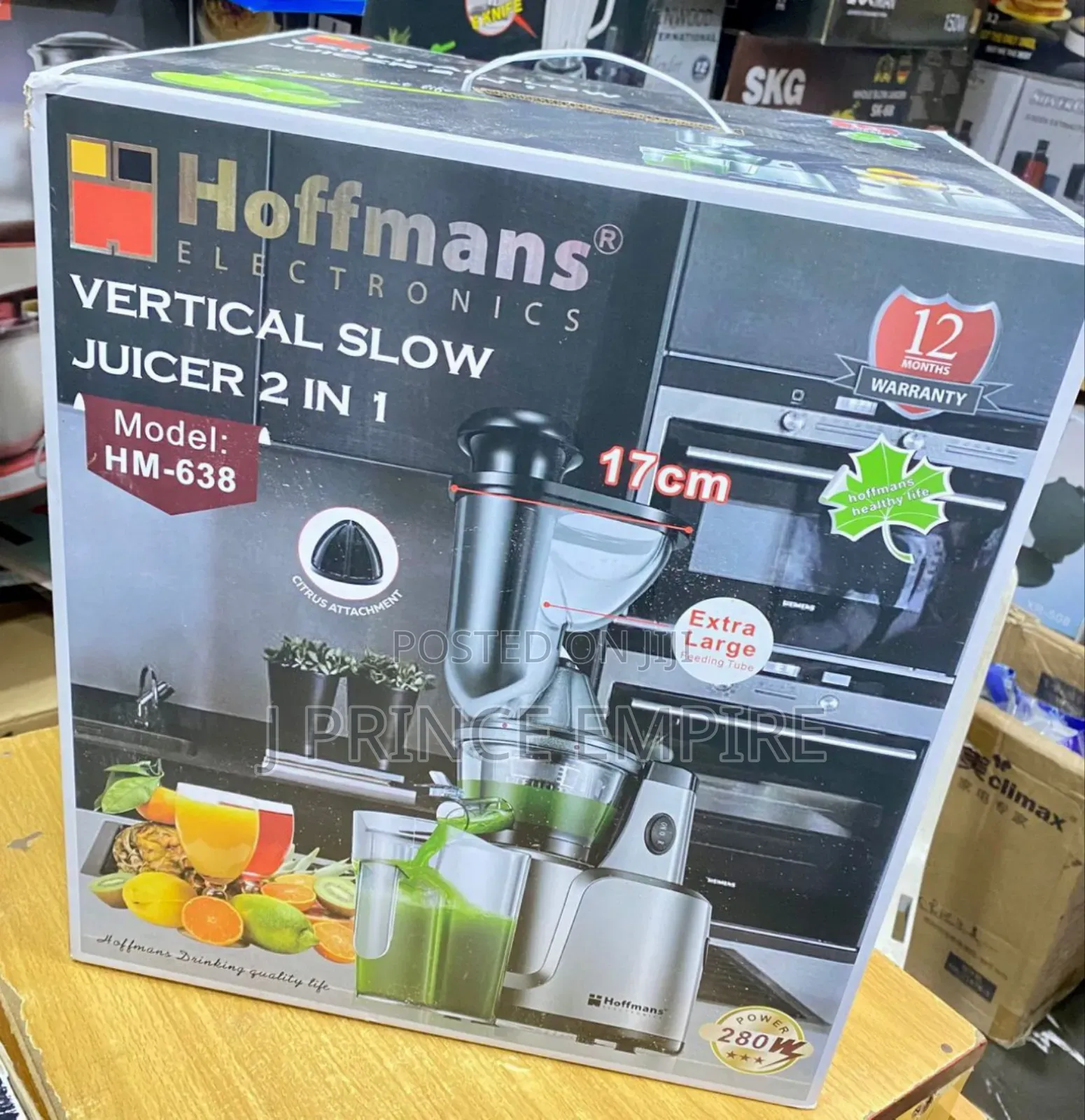 Hoffmans 2 in 1 Vertical Slow Juicer / Citrus Juicer