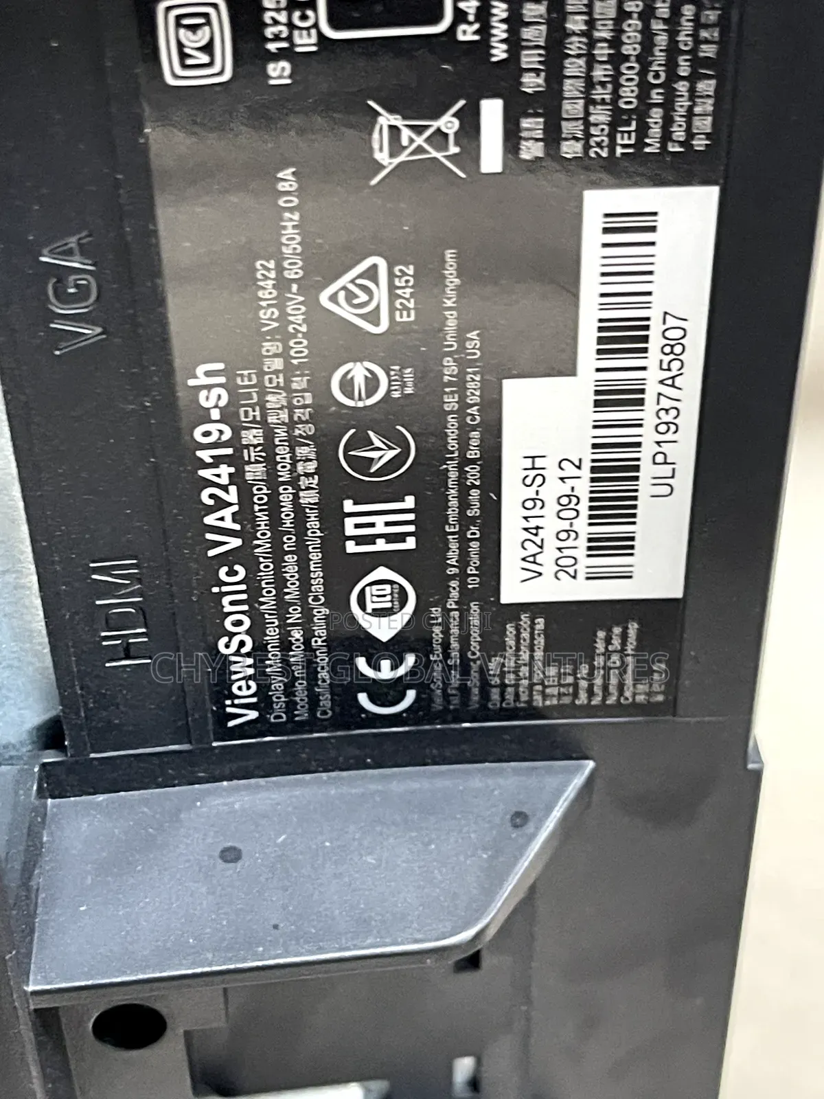 24 Inches Viewsonic Monitor