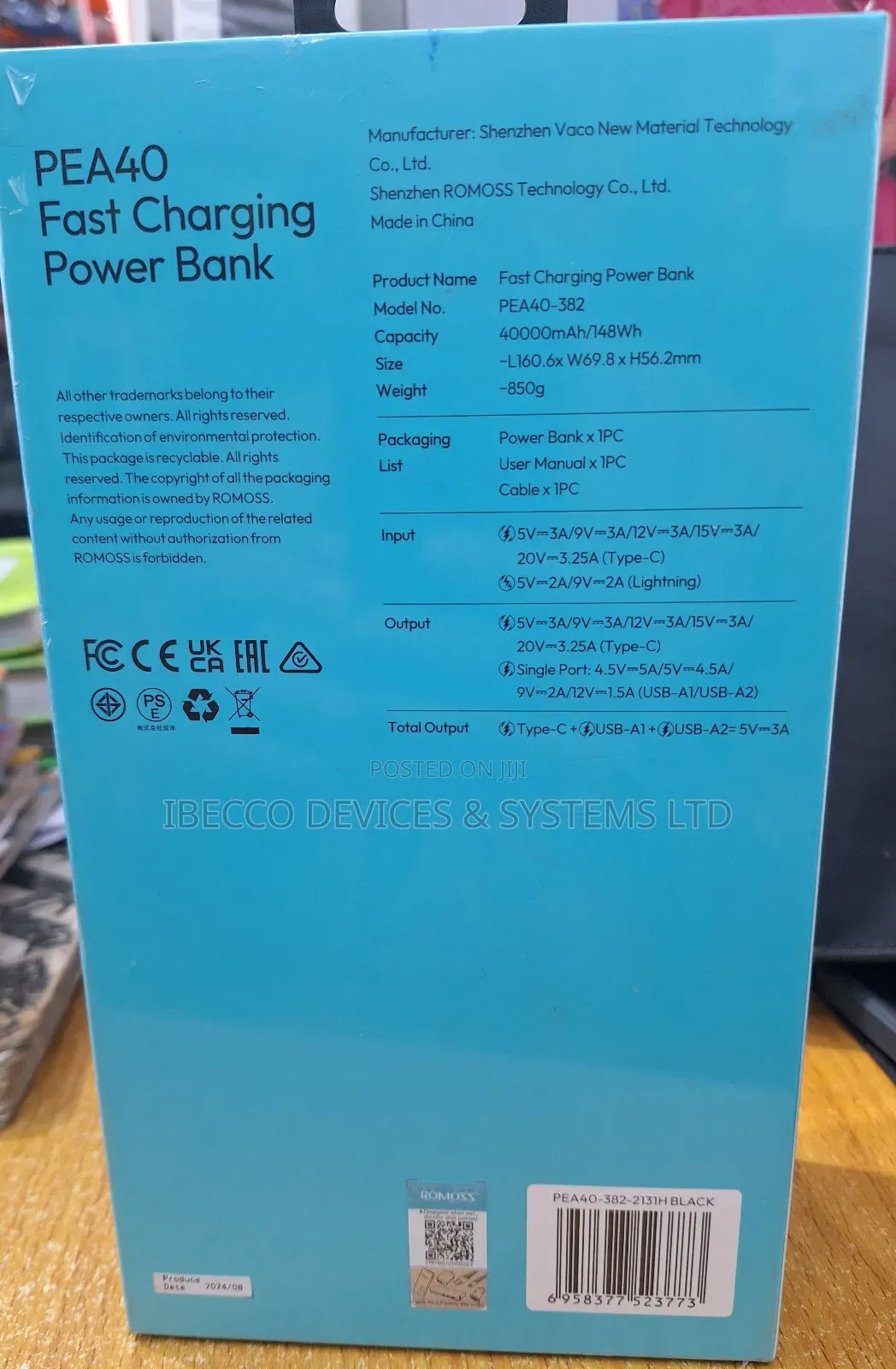 Romoss 40000mah 65watts Laptop Power Bank