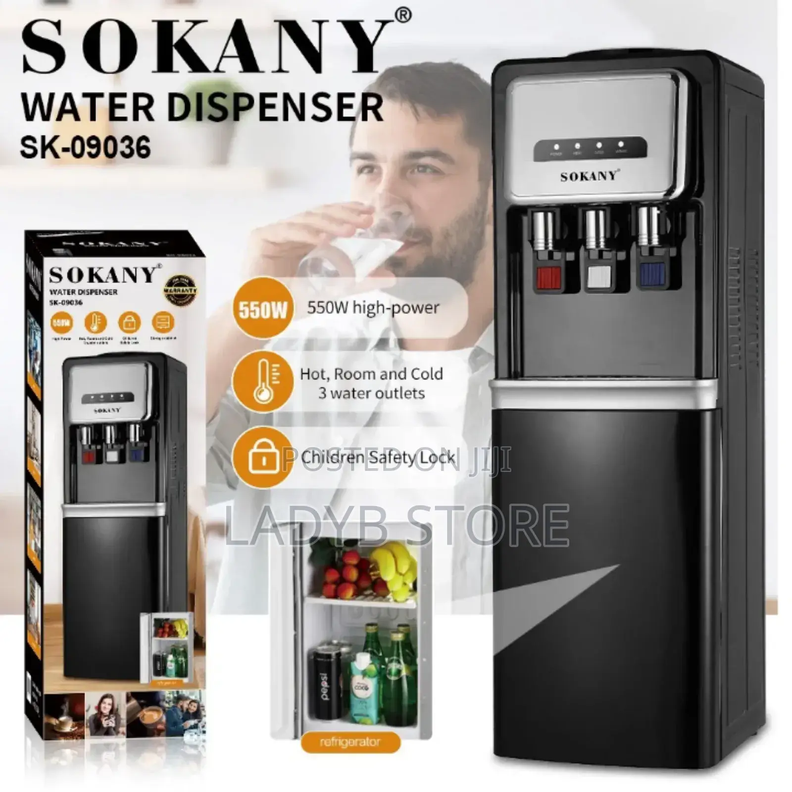 Sokany Water Dispenser With Refrigerator
