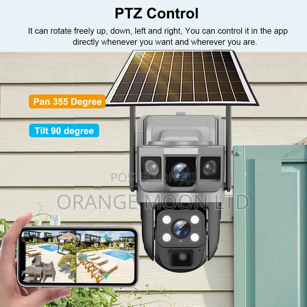 V380 Pro 12mp Solar Three Lens Ip Camera