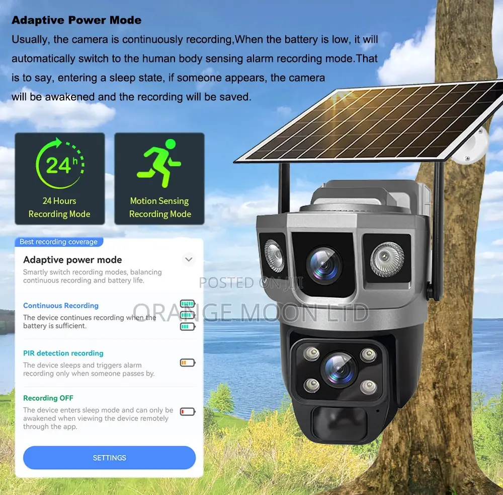 V380 Pro 12mp Solar Three Lens Ip Camera