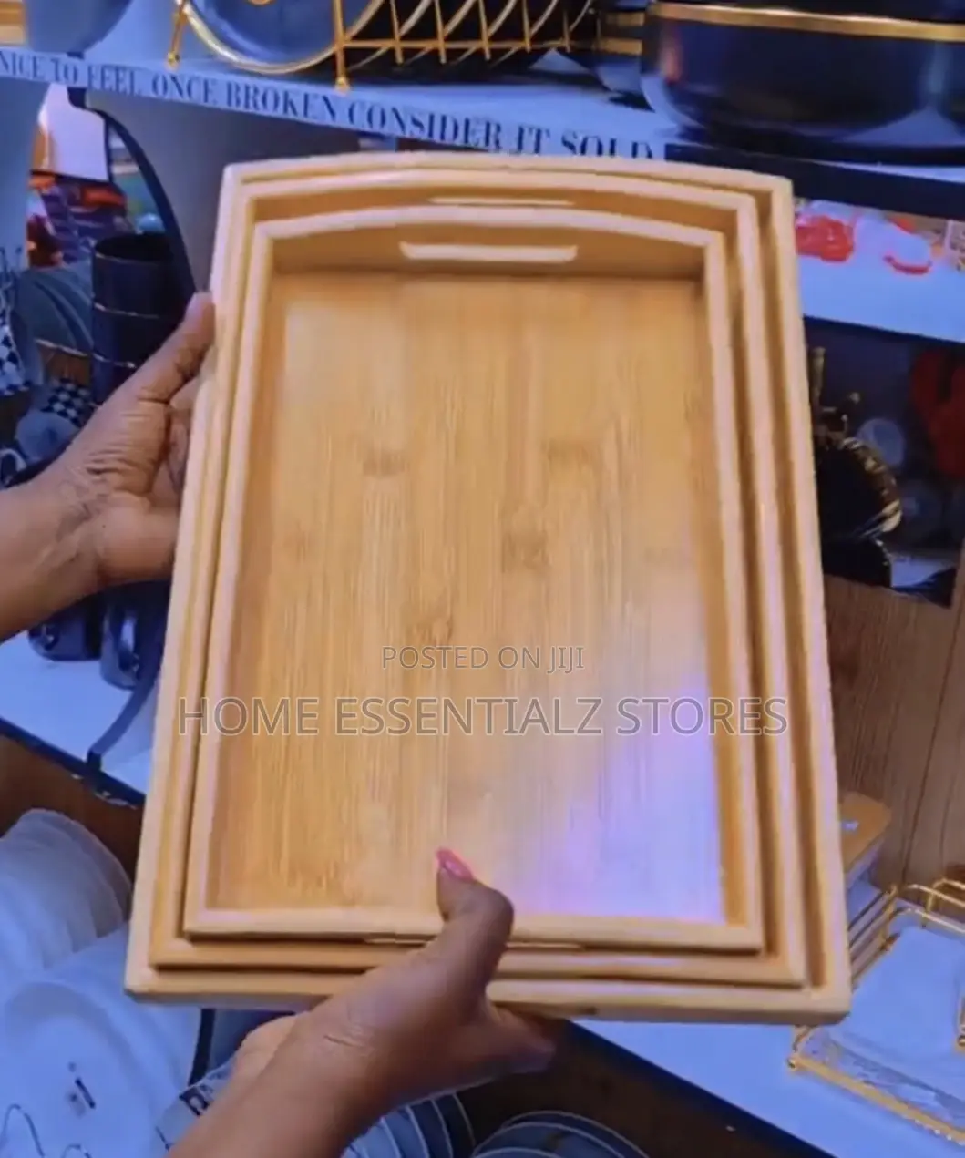Finest Wooden Food Serving Tray Set