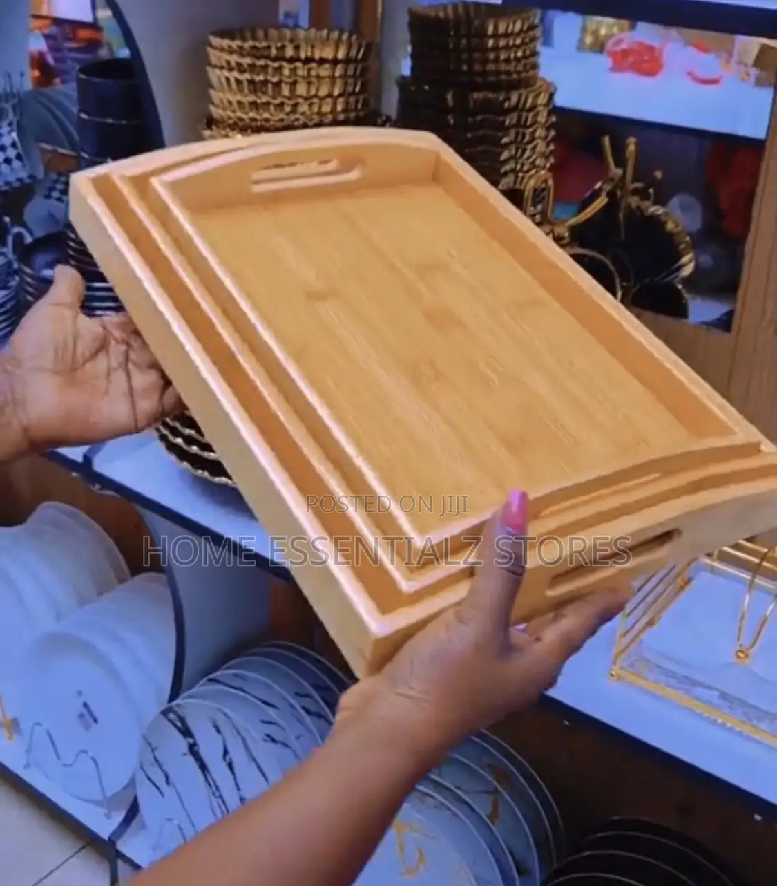Finest Wooden Food Serving Tray Set