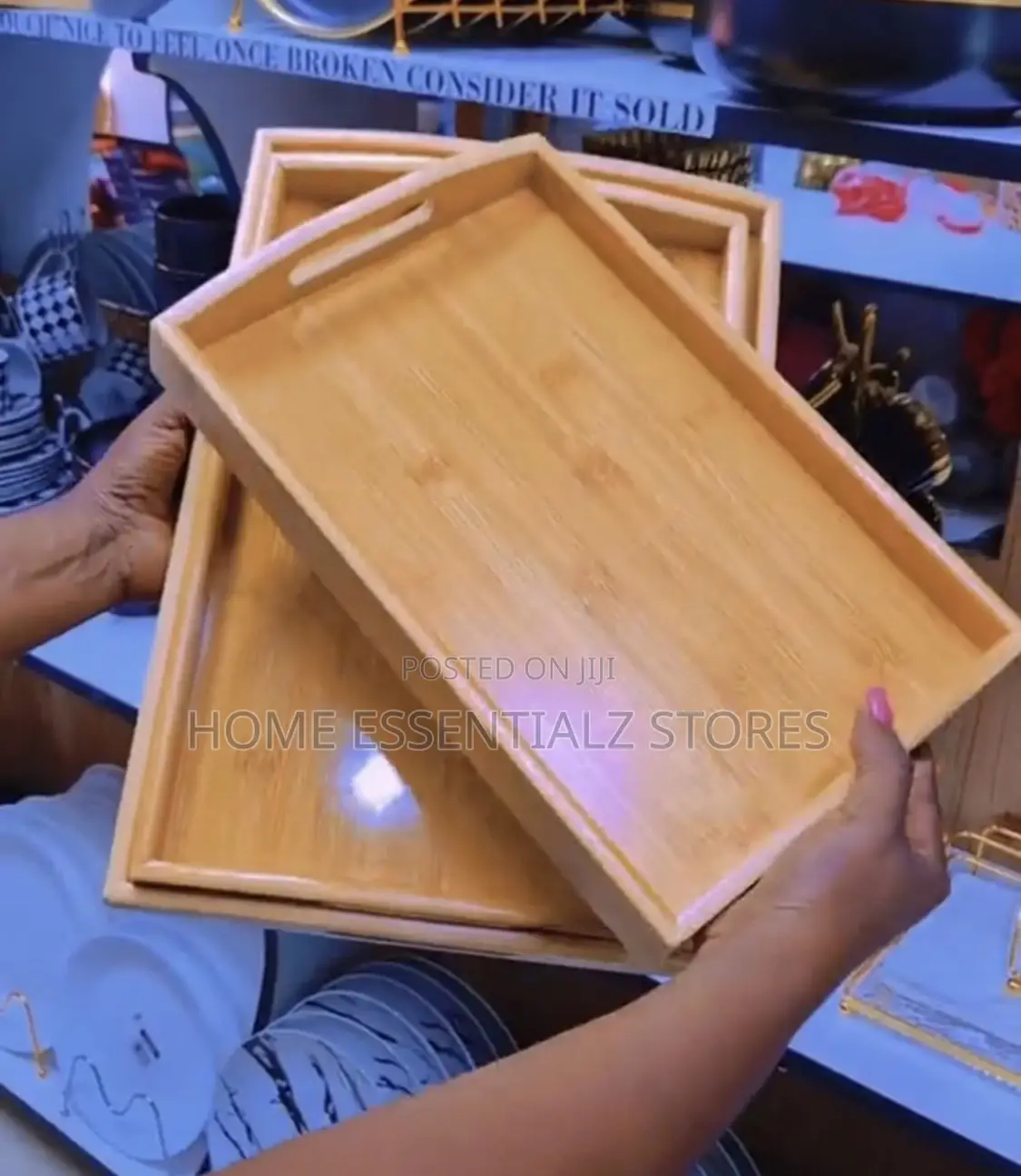 Finest Wooden Food Serving Tray Set