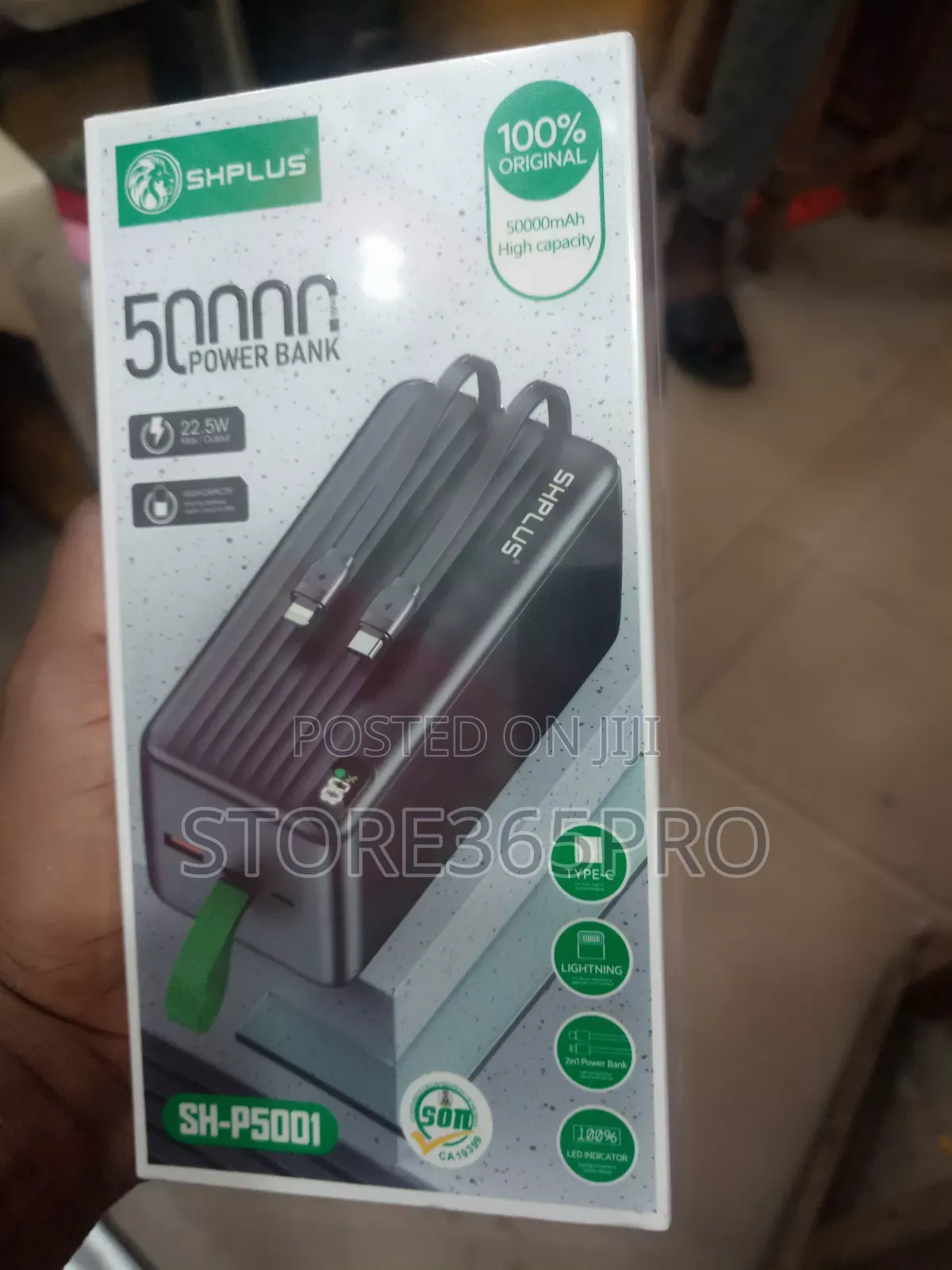 Shplus 50,000mah Powerbank Type C and iPhone Cable