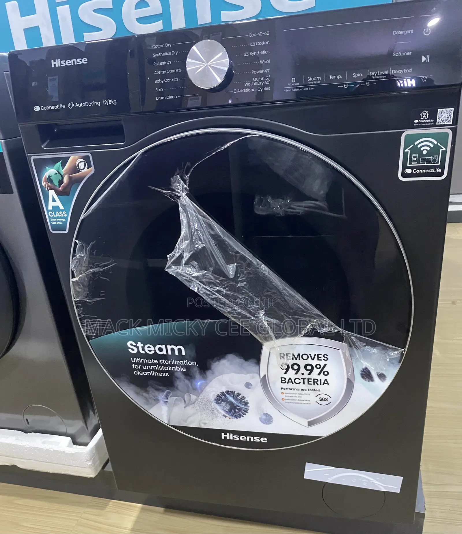 Hisense Front Load Washer and Dryer Washing Machine 12/8kg