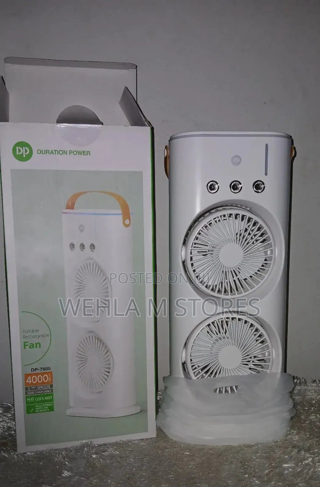 Dp Portable Rechargeable Water/Mist Fan(Humidifier)- Dp 7685