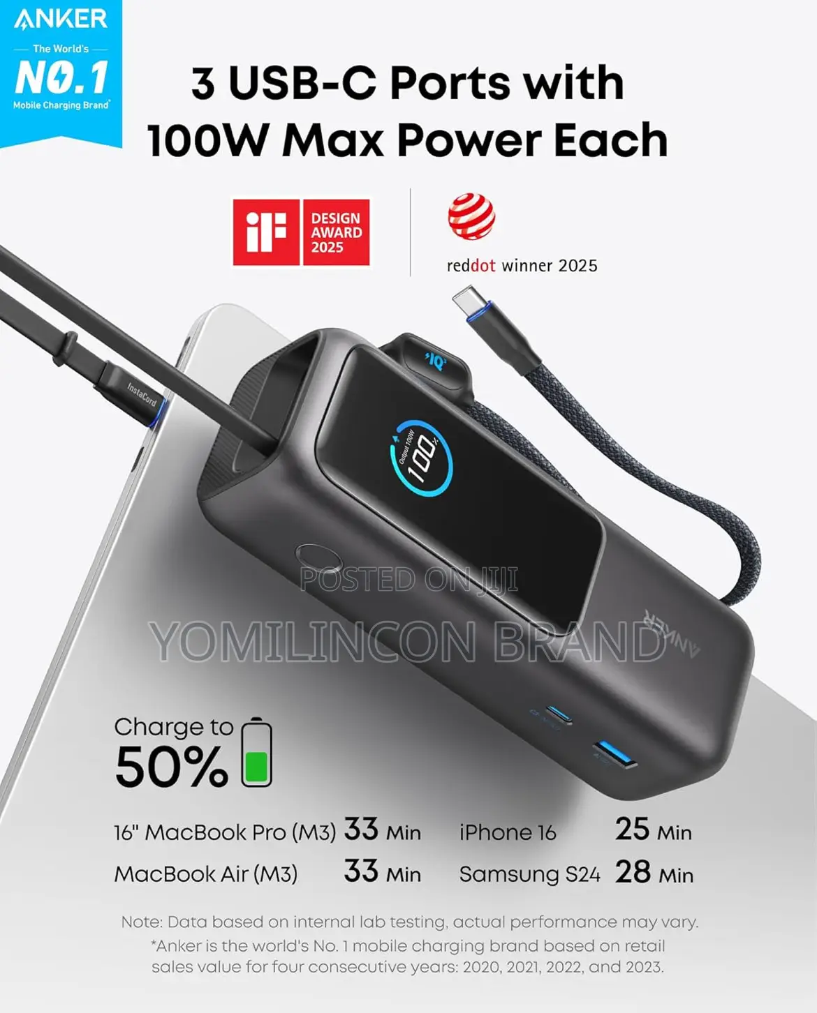 Anker Laptop Power Bank, 25,000mah Portable